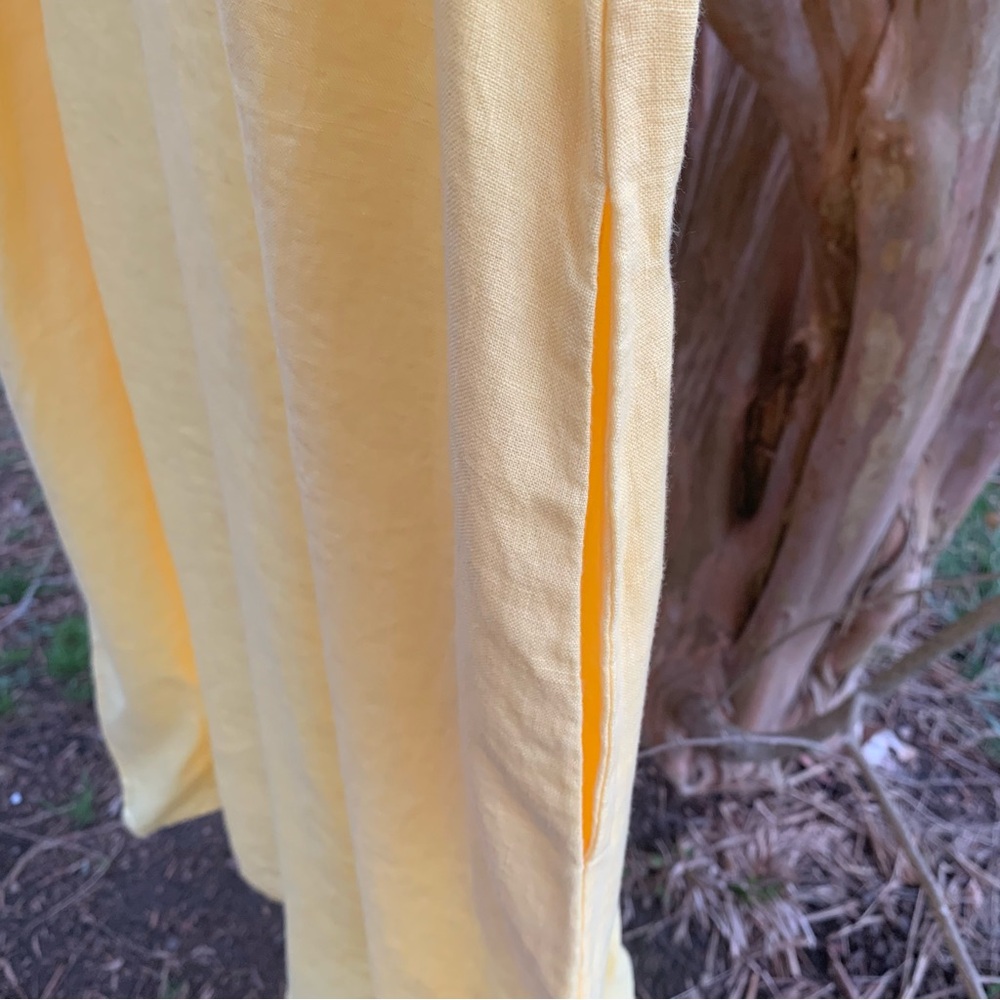 Flax Linen Long Sleeve Dess in a Sunny Yellow - Picture 8 of 14